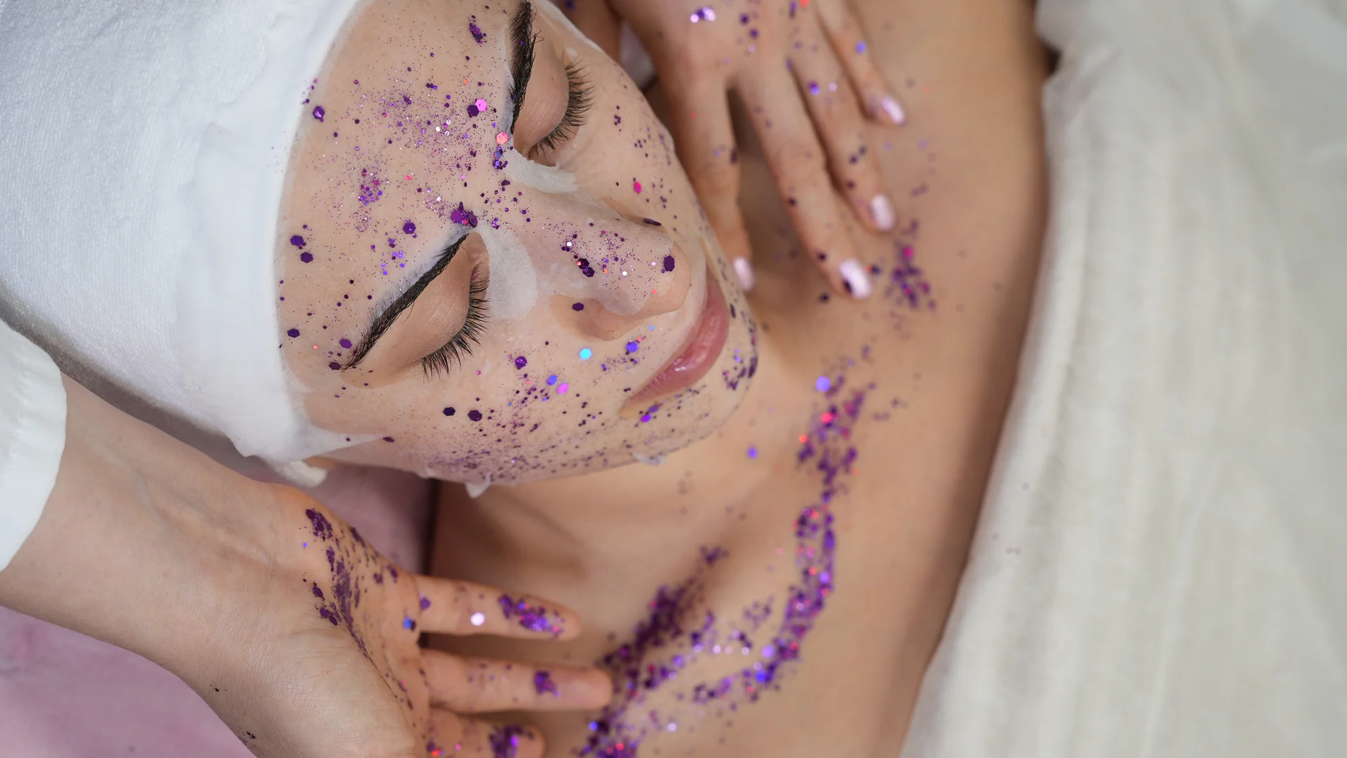 Multi-step facial treatment in progress at MIRRA BELLA